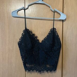 Elegant Black Lace Crop